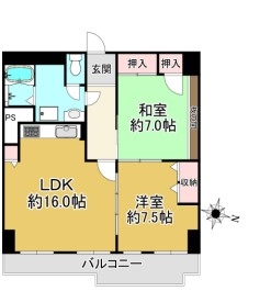 神戸市灘区高尾通 中古マンション間取画像